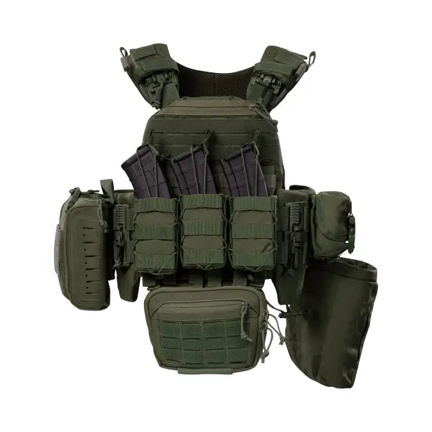 4 - Плитоноска TUR PRO Gen 2, (Комплект 7 підсумків) з системою швидкого скидання. Molle. Колір Олива. Розмір M.