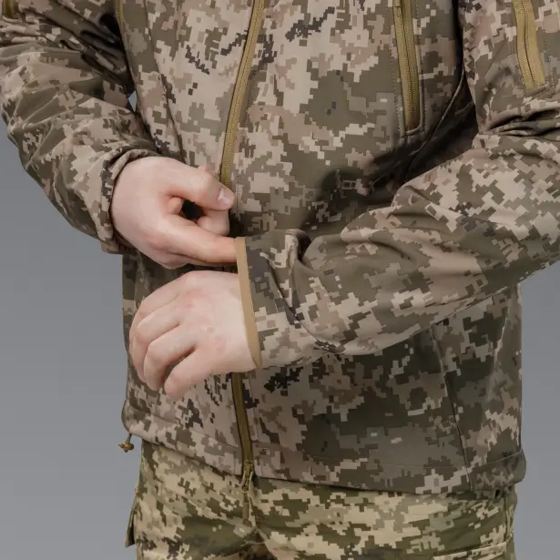 12 - Куртка тактична SoftShell APEX Flex. Осінь-Весна Піксель. Розмір S
