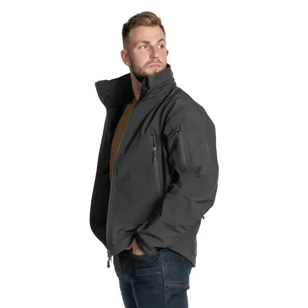 7 - Куртка Helikon Gunfighter Softshell Shark Skin Windblocker. Чорний