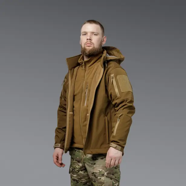 4 - Куртка тактическая SoftShell APEX Shield Storm. Осень-Весна Койот. Размер XXL