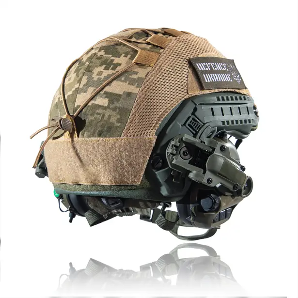 8 - Комплект: Шолом FAST TEAM WENDY 2.0 NIJ IIIA Олива + активні навушники EARMOR M32 (Олива), кріплення Чебурашка. Кавер Піксель. Розмір XL