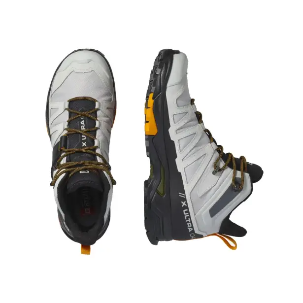 2 - Трекінгове взуття Salomon X Ultra 4 MID Gore-Tex (водонепроникні). Lunar rock / Magnet. Розмір 40 2/3