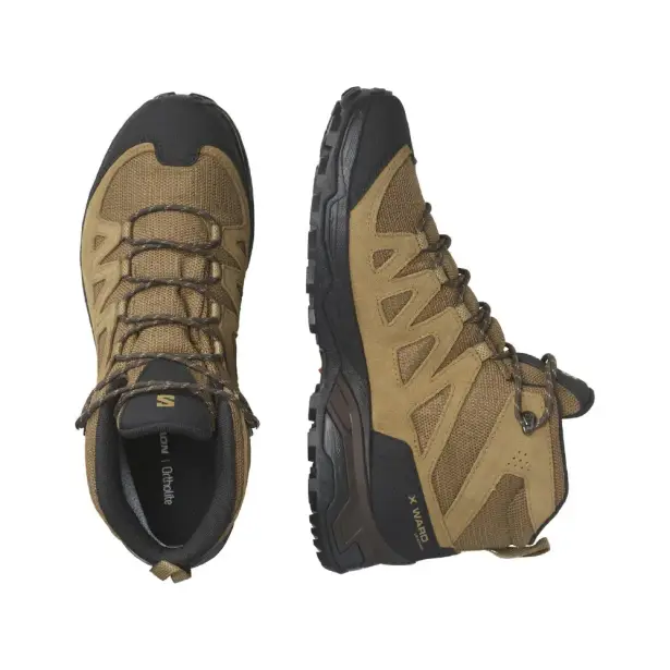 2 - Треккинговые ботинки Salomon X Ward Leather MID Gore-Tex. Койот. Размер 42