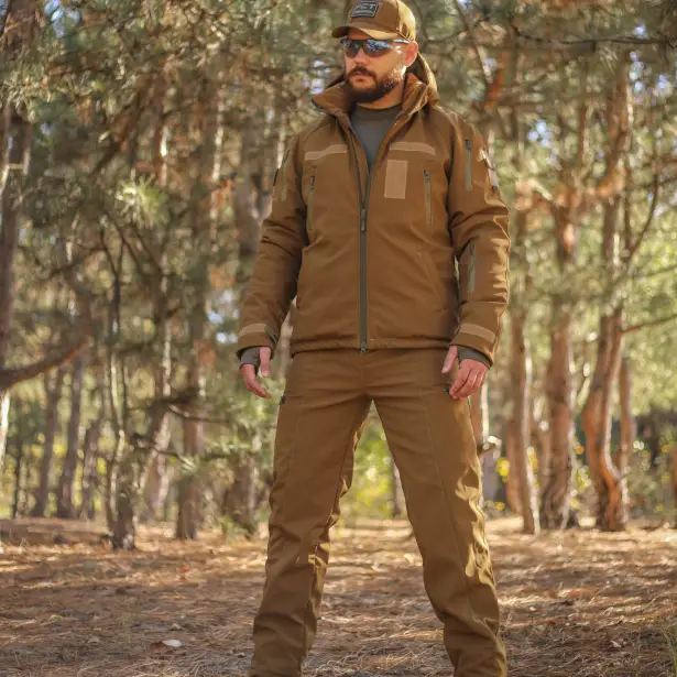 7 - Куртка тактична Softshell ХАНТЕР. Осінь-Весна Койот. Розмір M (44-46)