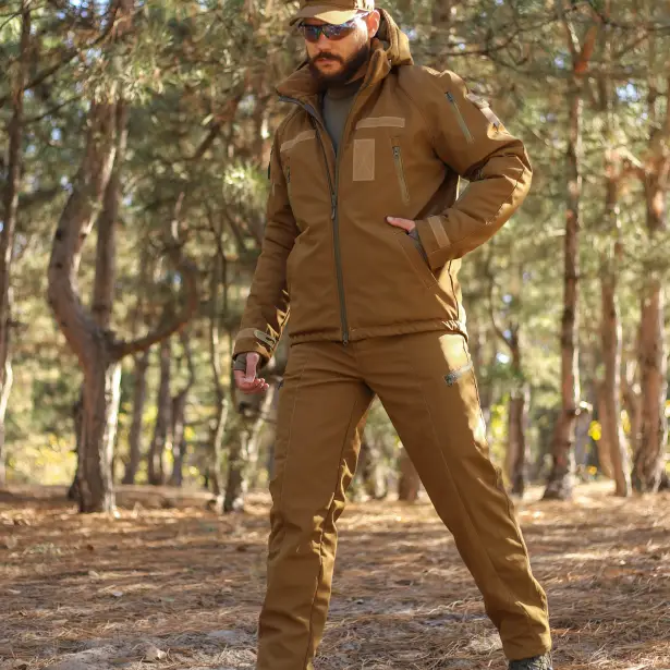 3 - Куртка тактична Softshell ХАНТЕР. Осінь-Весна Койот. Розмір M (44-46)