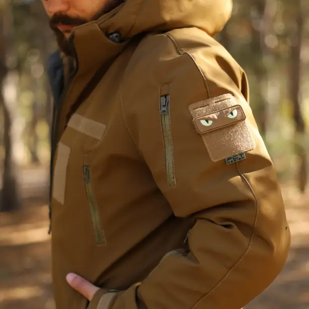 13 - Куртка тактична Softshell ХАНТЕР. Осінь-Весна Койот. Розмір M (44-46)