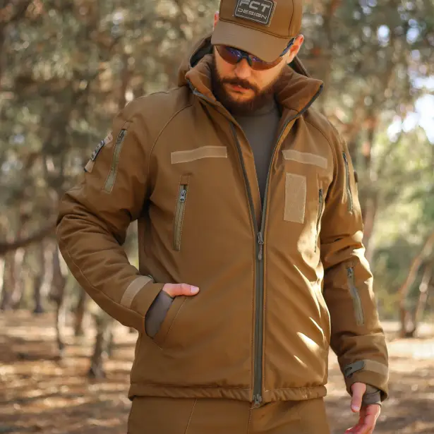 2 - Куртка тактична Softshell ХАНТЕР. Осінь-Весна Койот. Розмір XXL (56-58)