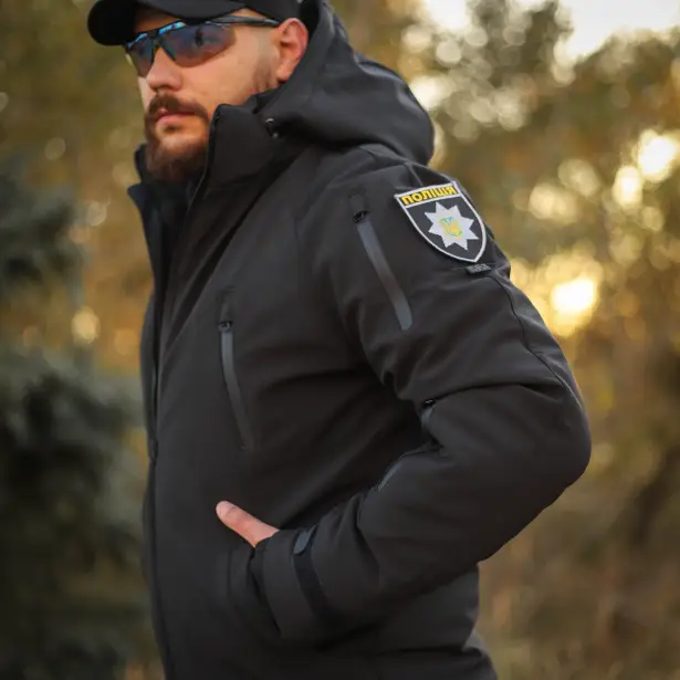 11 - Куртка тактична Softshell ХАНТЕР. Осінь-Весна Чорний. Розмір L (48-50)