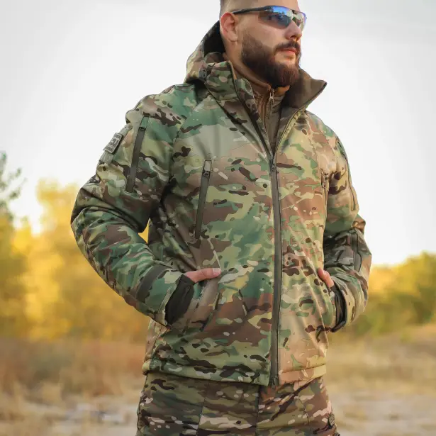6 - Куртка тактическая Softshell ХАНТЕР. Осень-Весна Мультикам. Размер XL (52-54)