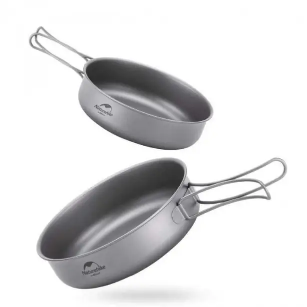 2 - Сковорідка титанова з розкладною ручкою 17 см Naturehike NH18T010-A