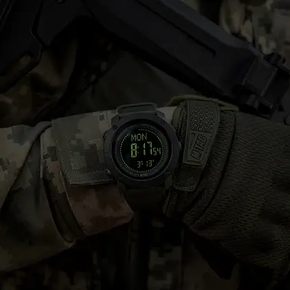 7 - Тактичний годинник з компасом 2095 Army M-Tac. Олива
