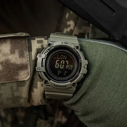 7 - Тактичний годинник з компасом 2233 Army M-Tac. Олива