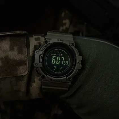 6 - Тактичний годинник з компасом 2233 Army M-Tac. Олива