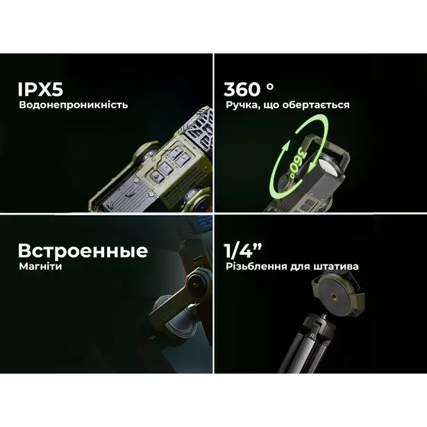 11 - Портативный фумигатор-фонарь-павербанк кемпинговый Flextail Evo Repel. Зелёный