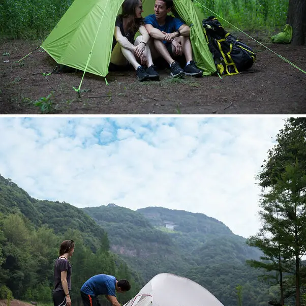 5 - Намет надлегкий тримісний  з футпринтом Naturehike Cloud Up 3 Updated NH18T030-T, 210T, зелений