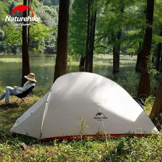 7 - Намет надлегкий тримісний  з футпринтом Naturehike Cloud Up 3 Updated NH18T030-T, 210T, зелений