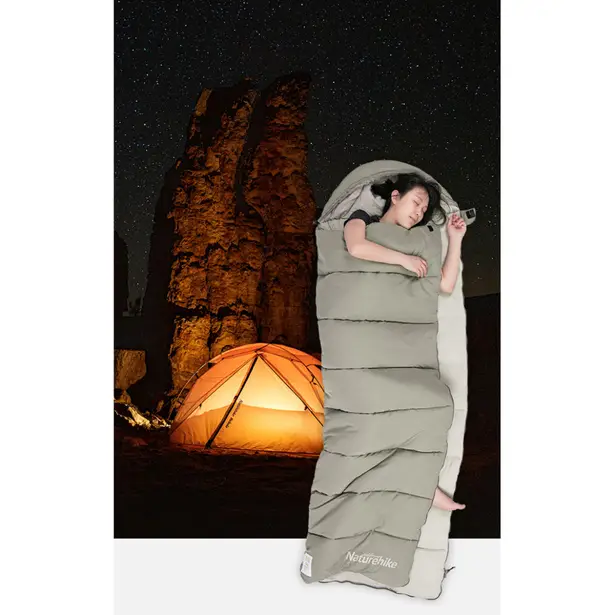9 - Спальний мішок з капюшоном Naturehike M300 NH20MSD02, зелений, правий
