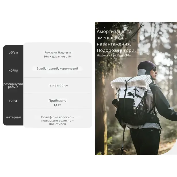 5 - Рюкзак туристичний Naturehike CNK2300016, 30+5л. Коричневий