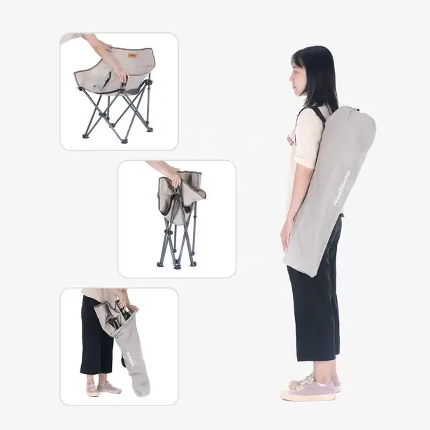 3 - Крісло складане Naturehike NH20JJ022 600D Oxford Cotton / сталь, бежевий