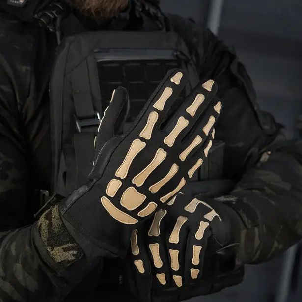 13 - Тактические перчатки M-Tac Skeleton Nomex. Черный/Койот