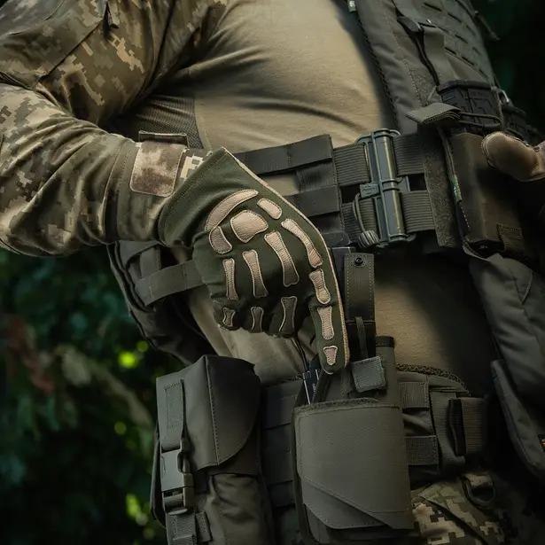 14 - Тактичні рукавички M-Tac Skeleton Nomex. Олива/Койот