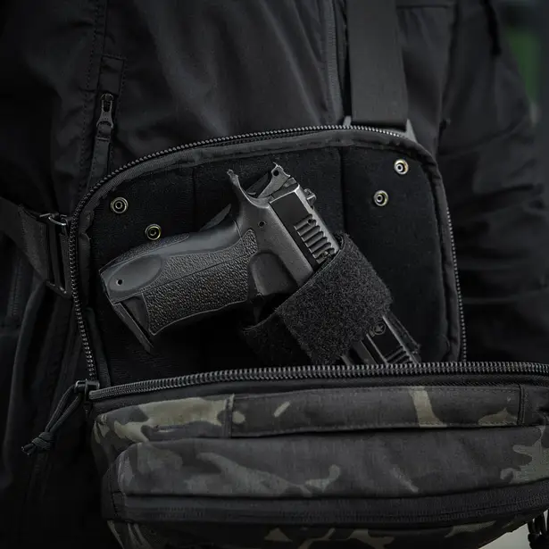 7 - Плечевая однолямковая сумка M-TAC EDC Bag Elite. Multicam Black