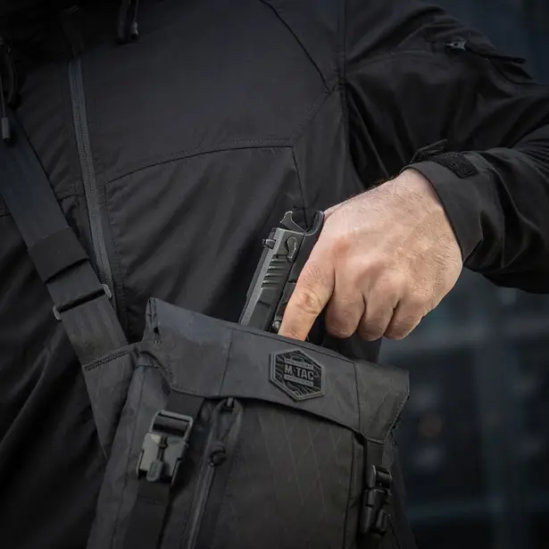 11 - Плечова однолямкова сумка M-TAC Magnet Bag X-Pac Elite. Чорна
