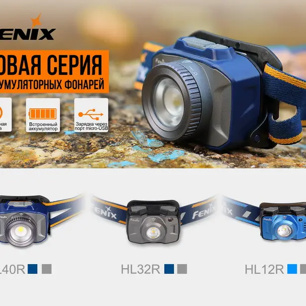 17 - Фонарь налобный Fenix ​​HL40R Cree XP-LHIV2 LED синий