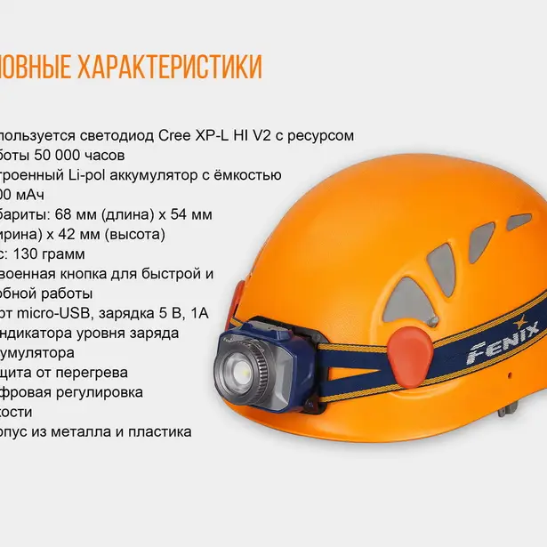 5 - Фонарь налобный Fenix ​​HL40R Cree XP-LHIV2 LED синий