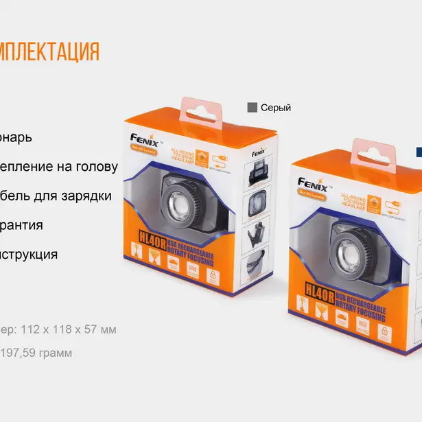4 - Фонарь налобный Fenix ​​HL40R Cree XP-LHIV2 LED синий