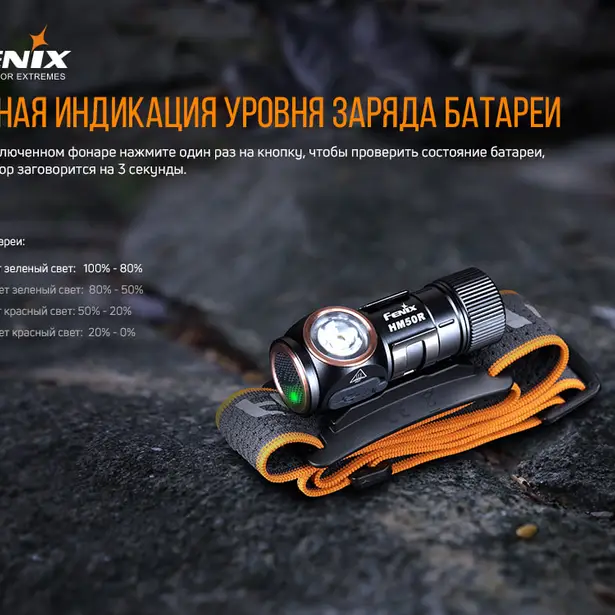 10 - Фонарь налобный Fenix HM50R V2.0