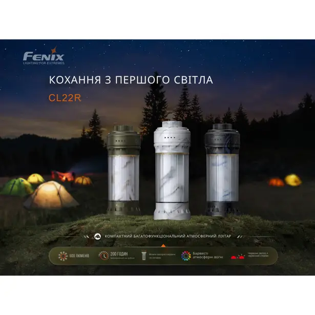 17 - Фонарь кемпинговый Fenix CL22R, темно-зеленый
