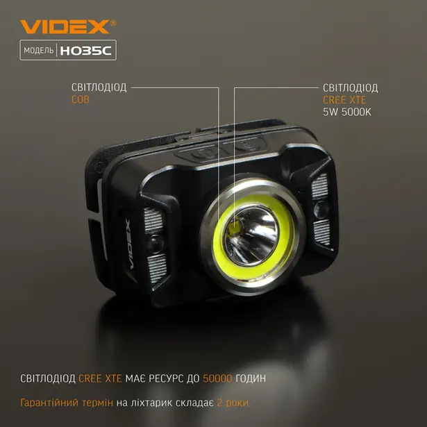 4 - Налобный светодиодный фонарь VIDEX 410Lm 5000K