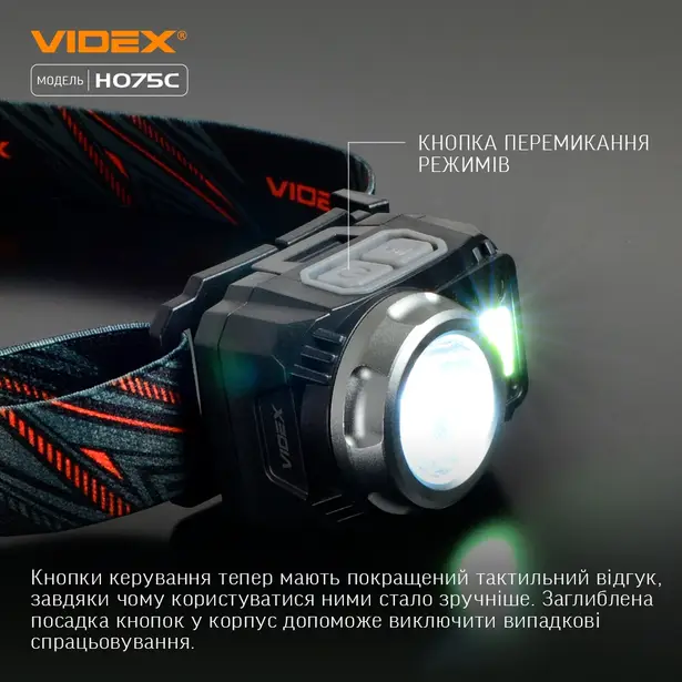 13 - Налобний світлодіодний ліхтар VIDEX 550Lm 5000K