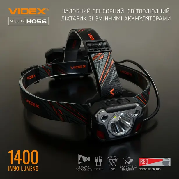 4 - Налобный светодиодный фонарь VIDEX 1400Lm 6500K