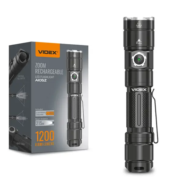 1 - Портативный светодиодный фонарик VIDEX 1200Lm 5000K