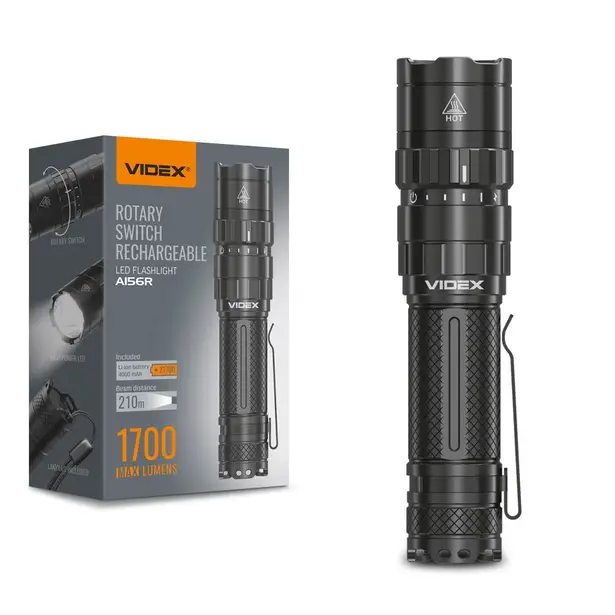 1 - Портативний світлодіодний ліхтарик VIDEX 1700Lm 6500K