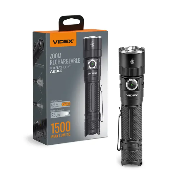 1 - Портативный светодиодный фонарик VIDEX 1500Lm 5000K