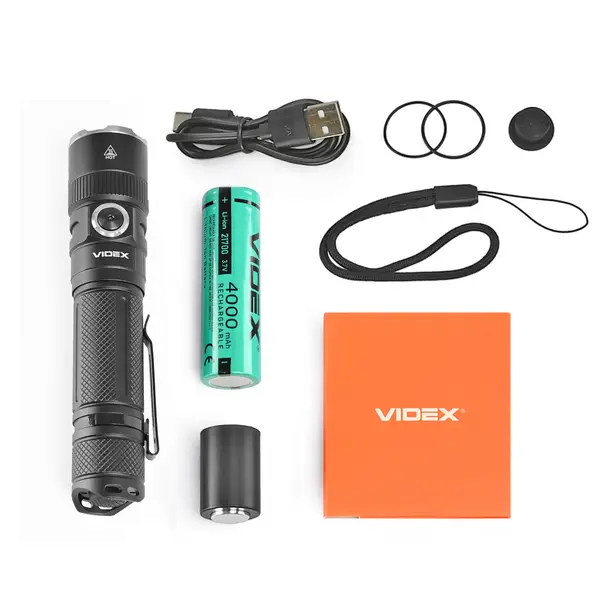 16 - Портативный светодиодный фонарик VIDEX 1500Lm 5000K