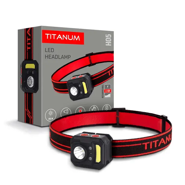 1 - Налобный светодиодный фонарь TITANUM 250Lm 6500K
