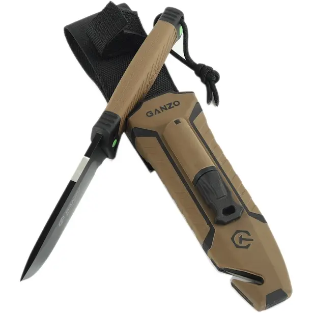 3 - Нож с паракордом Ganzo G8012V2-DY, коричневый