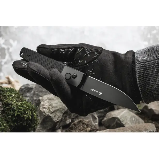 3 - Нож складной Ganzo G721-B черный клинок