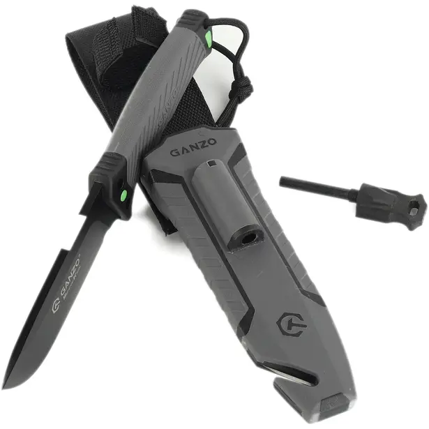 3 - Нож с паракордом Ganzo G8012V2-GY, серый