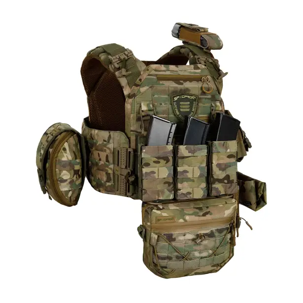 3 - Плитоноска Warmor Gen.3 Pro Max. Система швидкого скидання. (Комплект 7 підсумків). Колір Мультикам