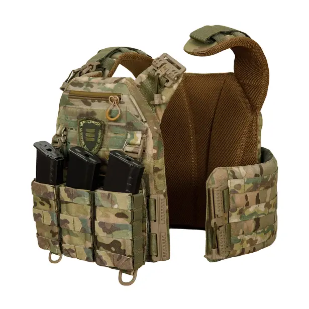 4 - Плитоноска Warmor Gen.3 Pro Max. Система швидкого скидання. (Комплект 7 підсумків). Колір Мультикам