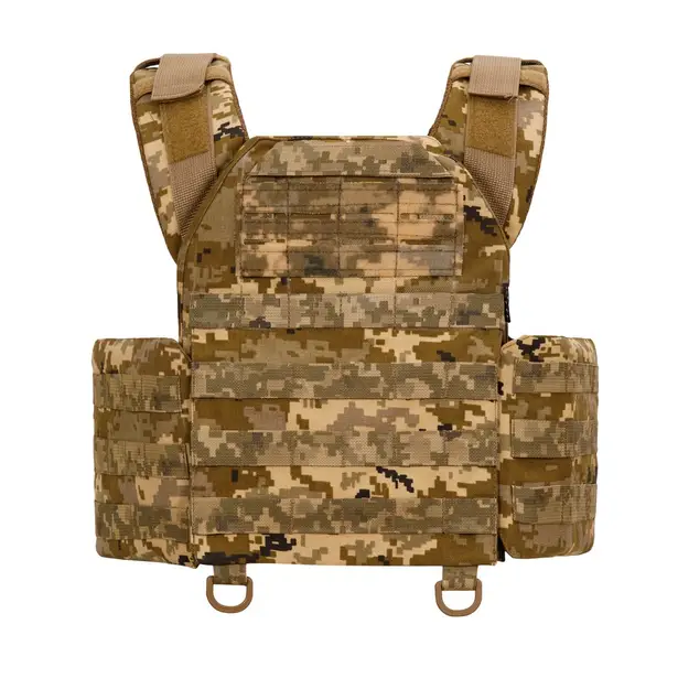 7 - Плитоноска Warmor Gen.3 Pro з системою швидкого скидання. (Комплект 3 підсумки) Molle. Колір Піксель ММ14
