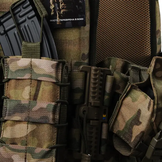6 - Плитоноска Ares Gen.2. (Комплект 7 підсумків) з системою швидкого скидання. Molle. Колір Мультикам
