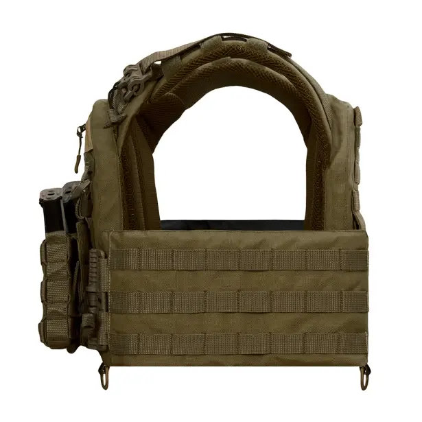 4 - Плитоноска Warmor Gen.3 Pro з системою швидкого скидання. (Комплект 3 підсумки) Molle. Колір Олива