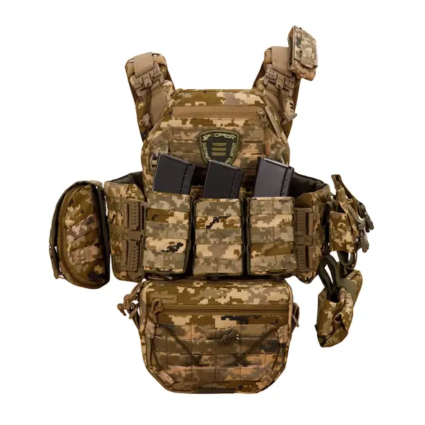 2 - Плитоноска Warmor Gen.3 Pro Max. Система швидкого скидання. (Комплект 7 підсумків). Колір Піксель ММ14