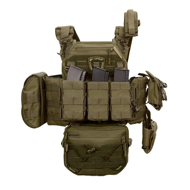 2 - Плитоноска Warmor Gen.3 Pro Max. Система швидкого скидання. (Комплект 7 підсумків). Колір Олива